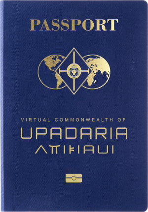 Blue US passport edited to be a Upadaria passport